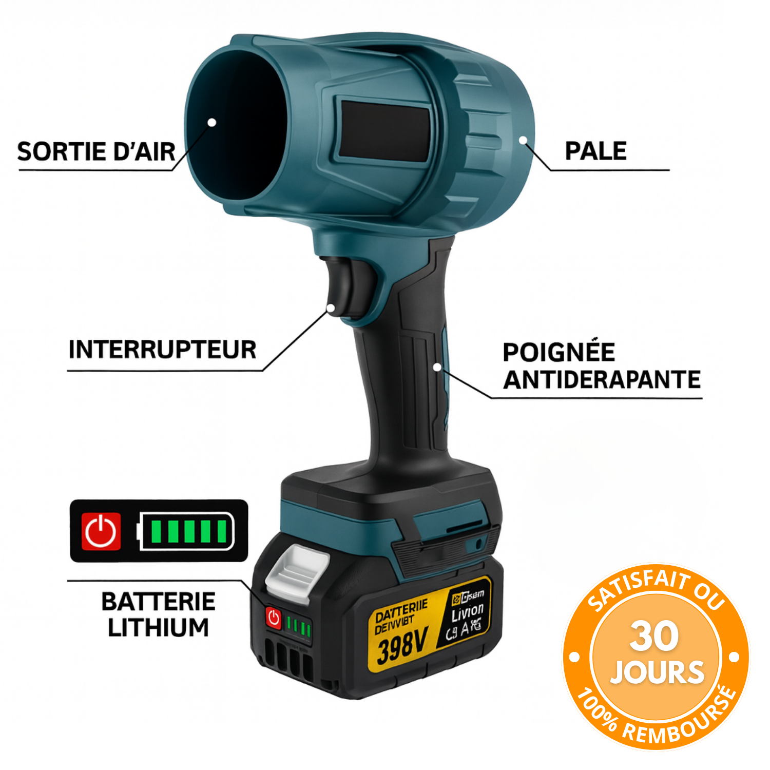 Potente soffiatore a batteria V90 PRO: compatto, leggero e ultra efficiente