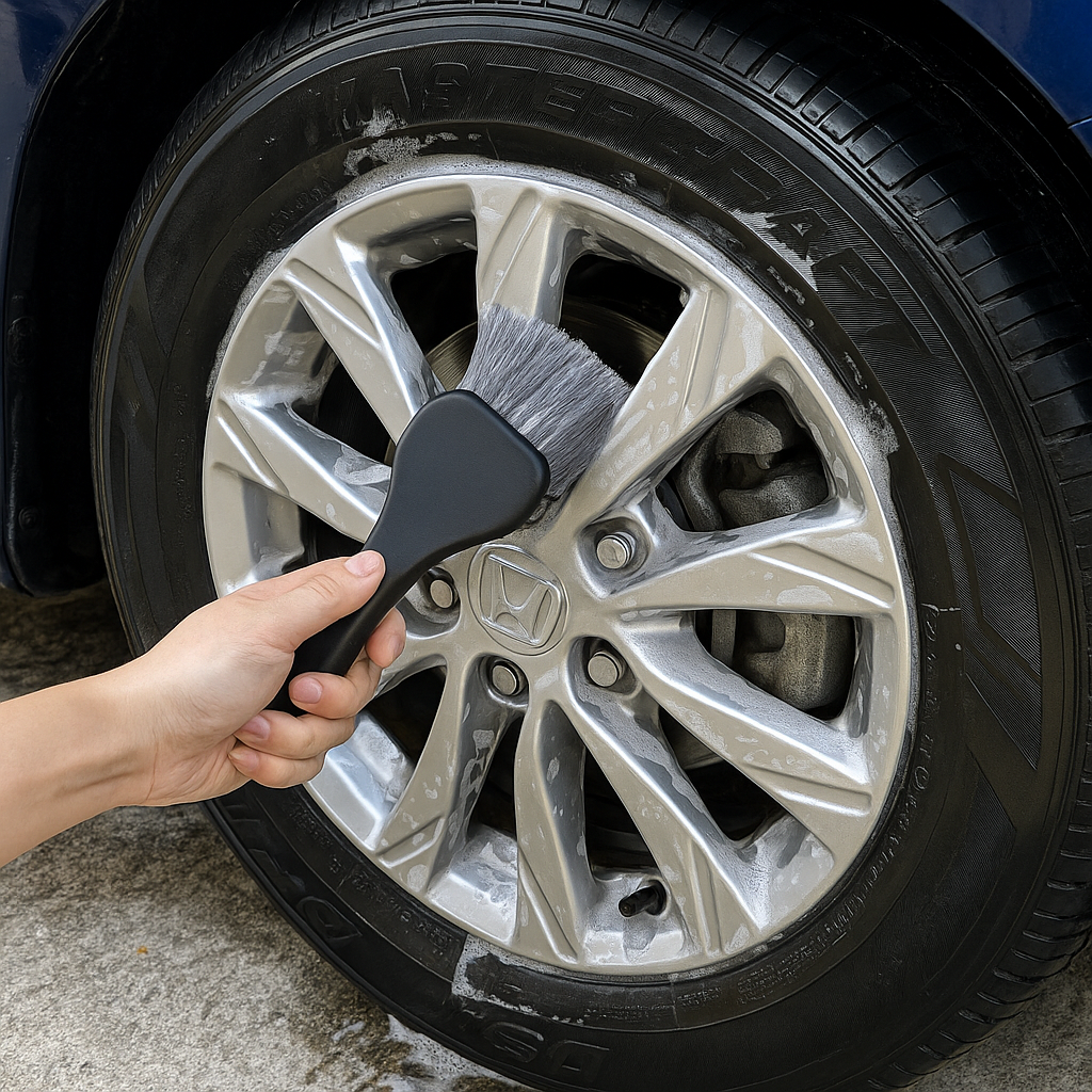 Spazzola per la pulizia dei cerchi dell'auto: manutenzione rapida ed efficace di cerchi e pneumatici