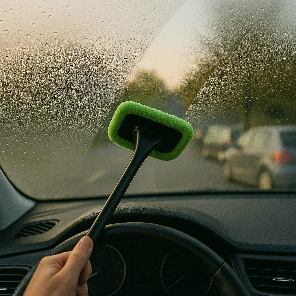 Spazzola per la pulizia del parabrezza dell'auto - Microfibra e manico lungo