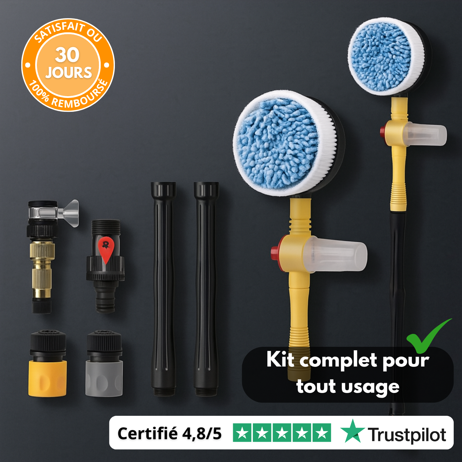 HydroSpin360 | Spazzola rotante in schiuma senza elettricità