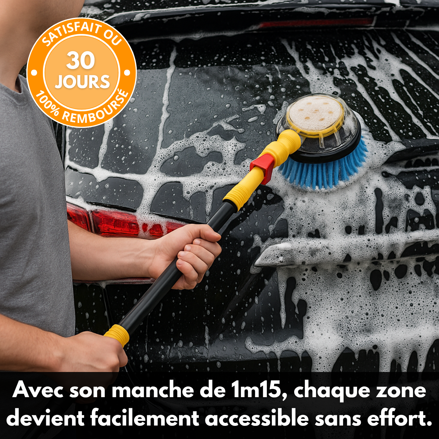 HydroSpin360 | Spazzola rotante in schiuma senza elettricità