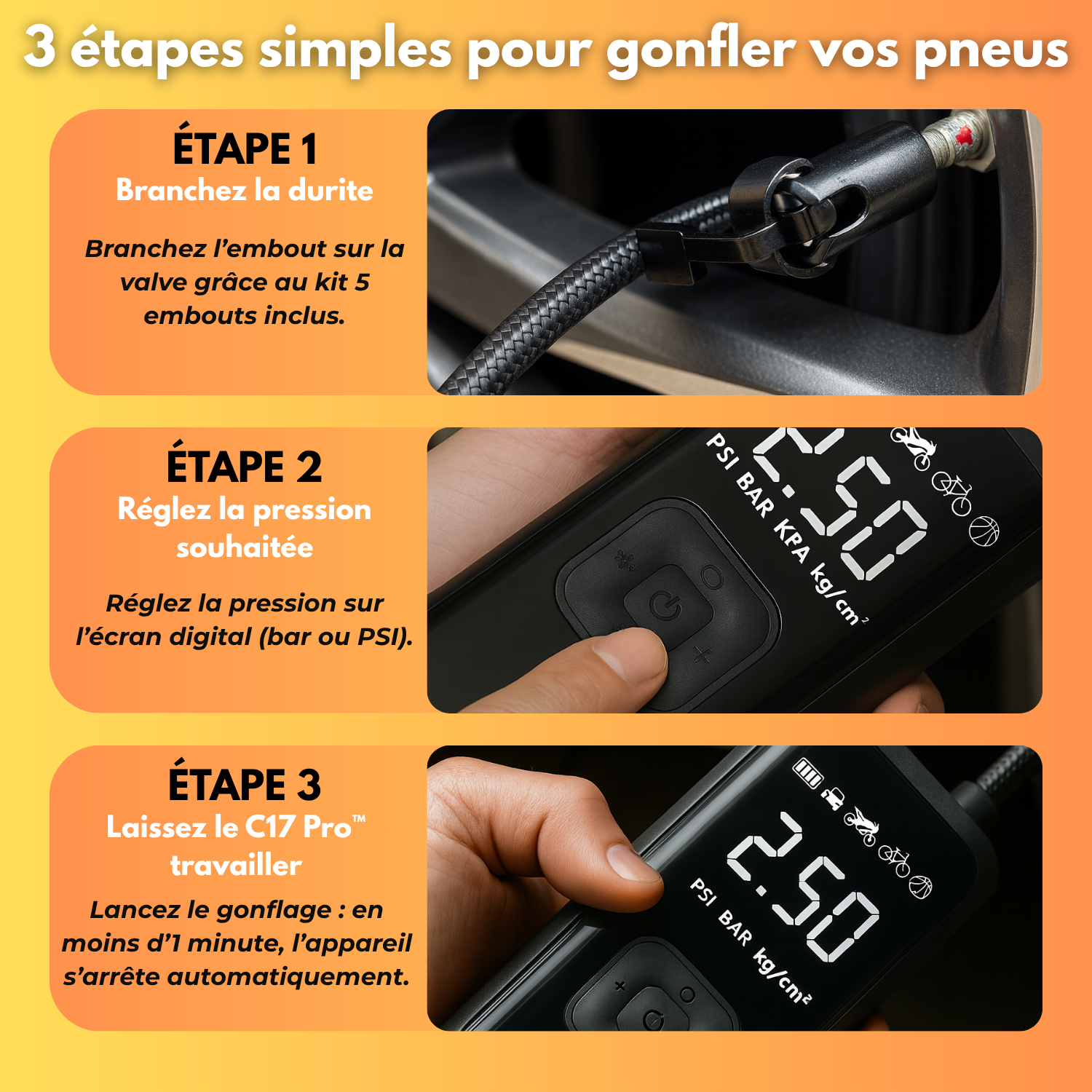 C17 Pro™ – Compressore d'aria cordless professionale e intelligente