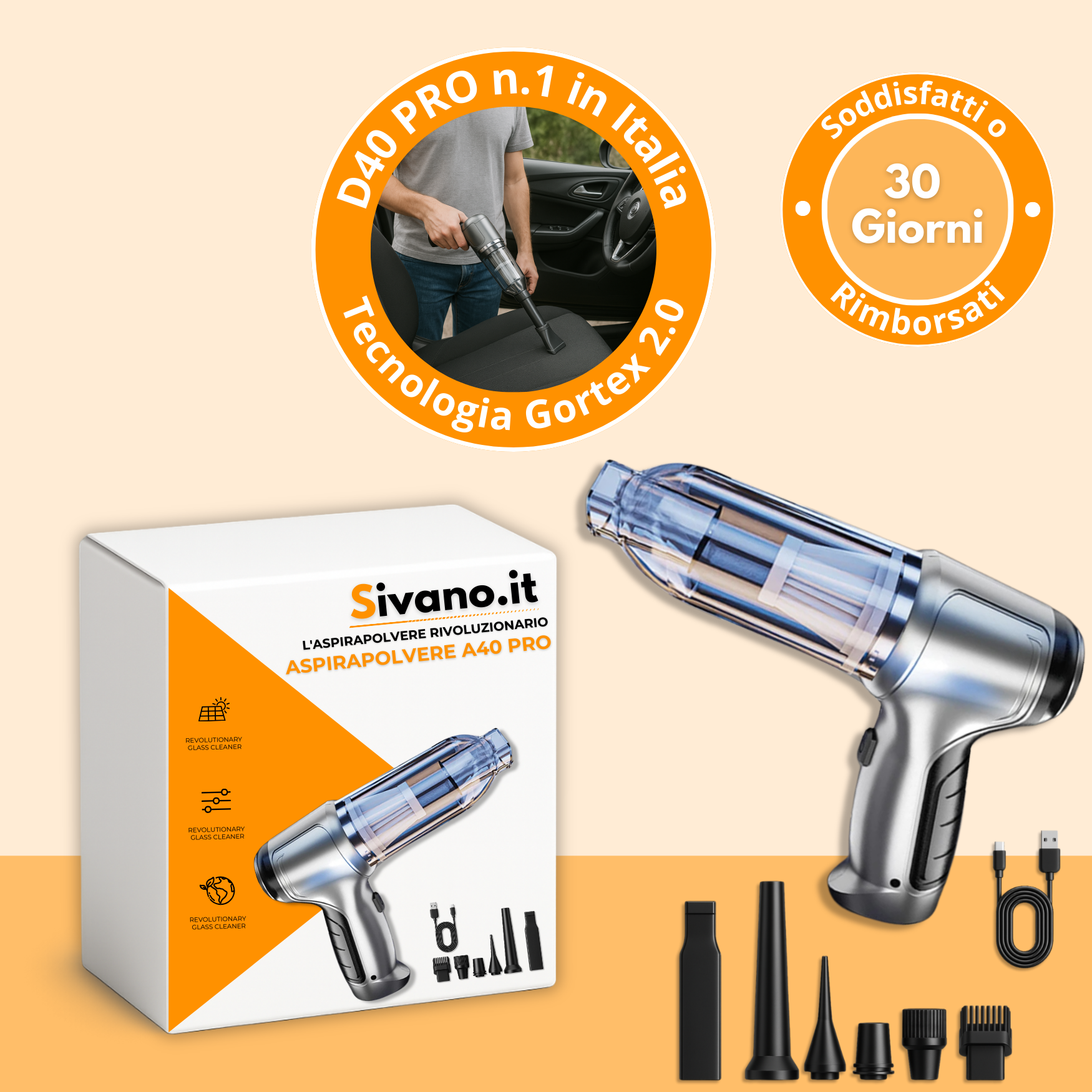 Aspirapolvere A90 PRO per auto senza fili potente – Compatto, leggero e ricaricabile