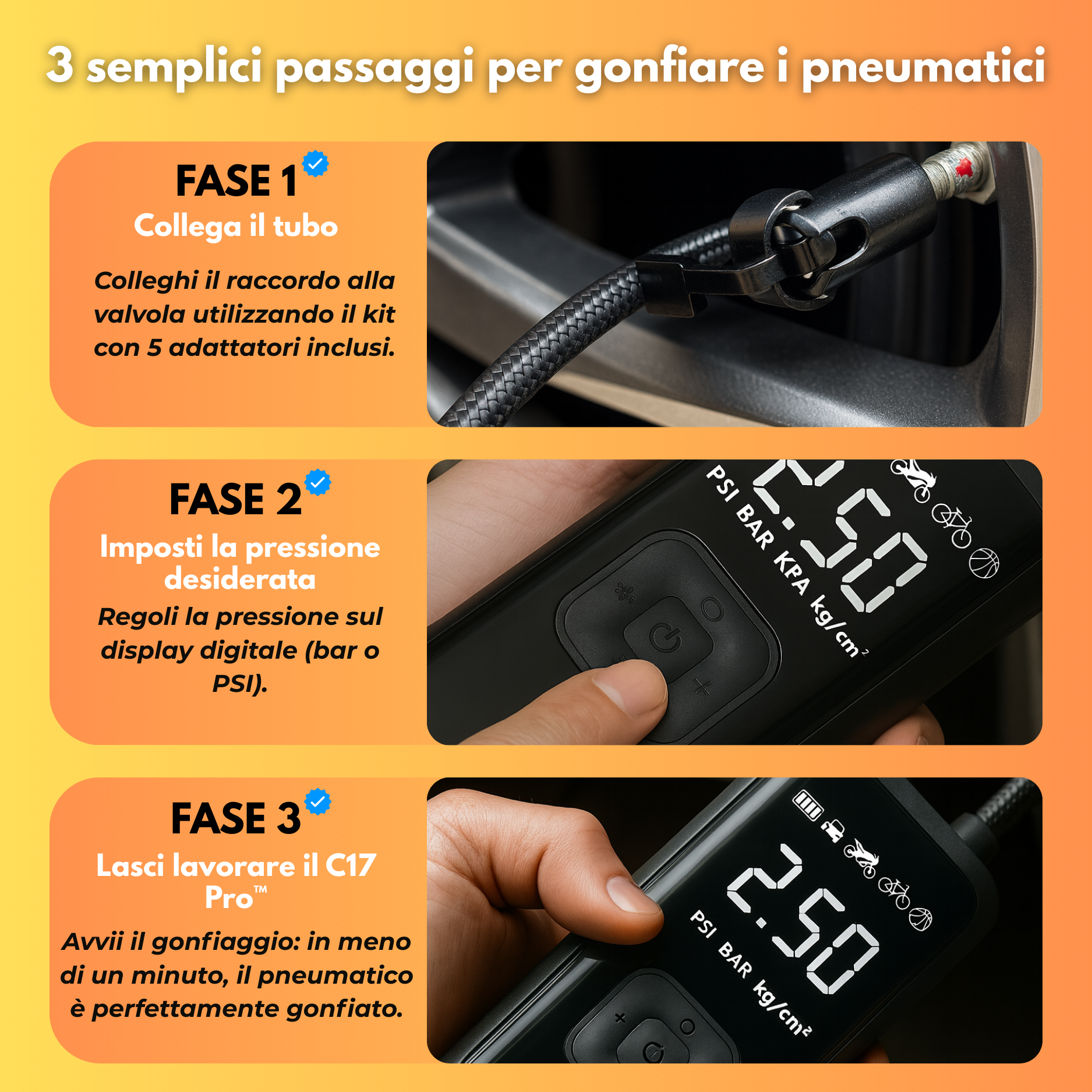 C17 Pro™ – Compressore d’Aria Professionale e Intelligente Senza Fili