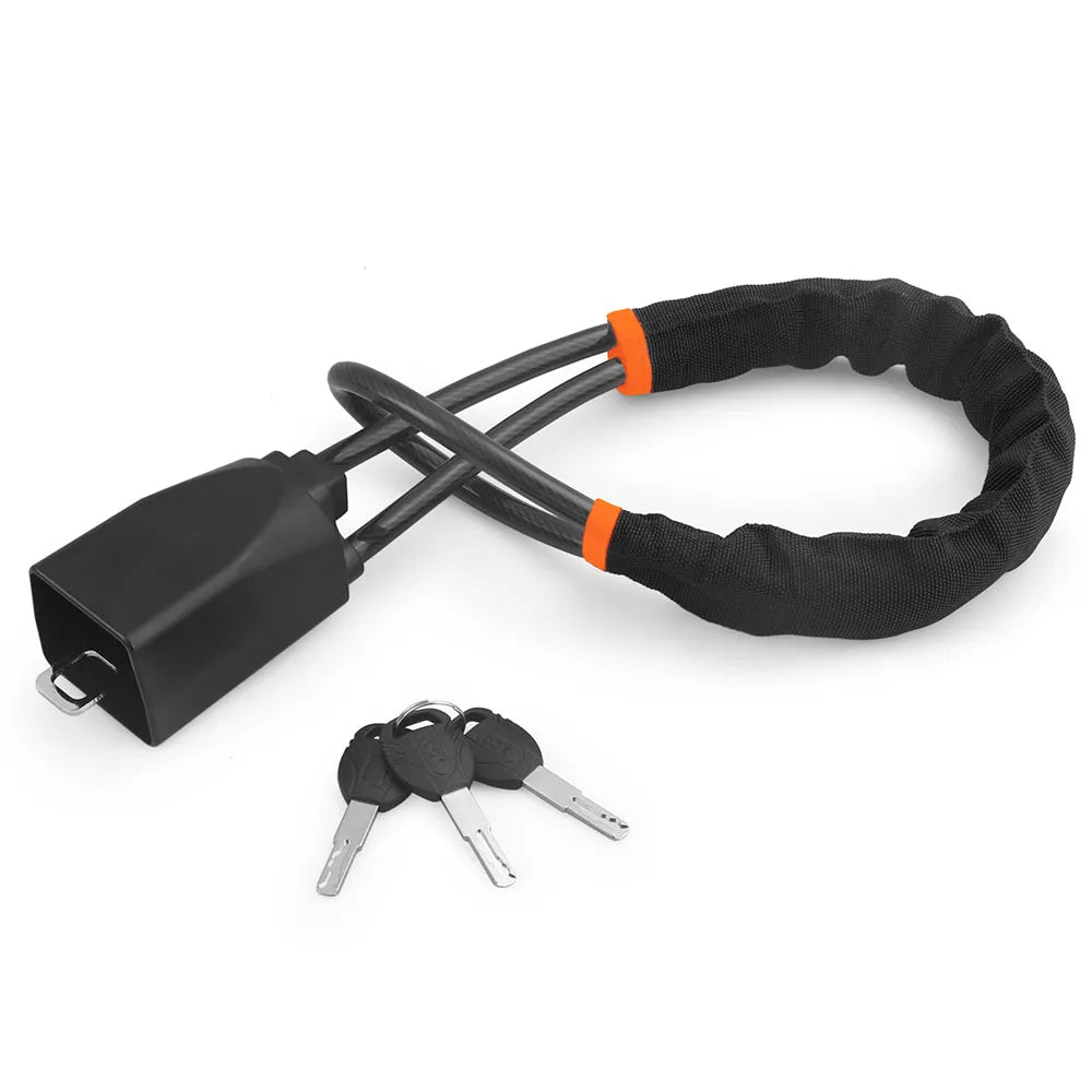 Bloccasterzo e cintura di sicurezza per auto – Cavo in acciaio rinforzato + 3 chiavi – Sicurezza per SUV, camion, auto