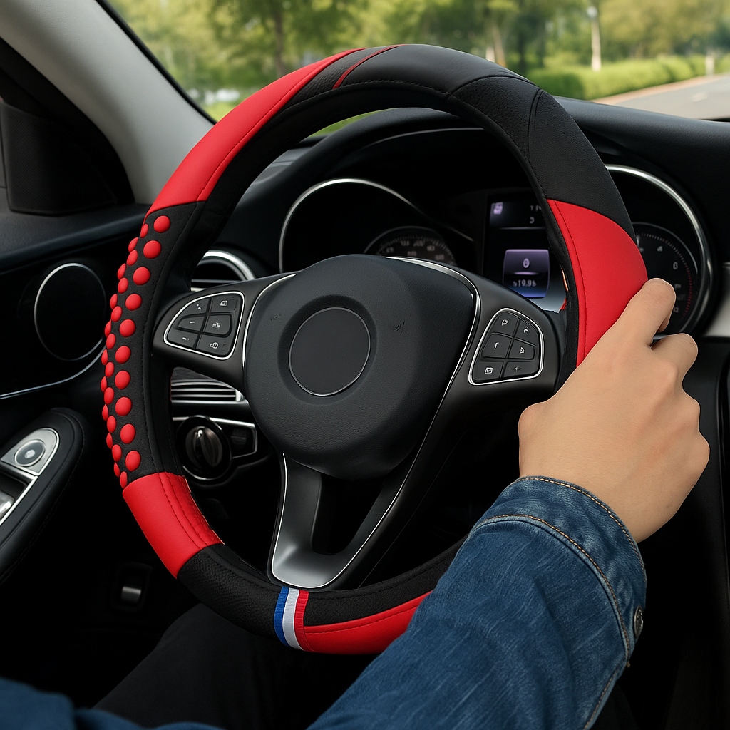 Coprivolante in silicone antiscivolo e massaggiante | Stile fibra di carbonio, senza anello rigido