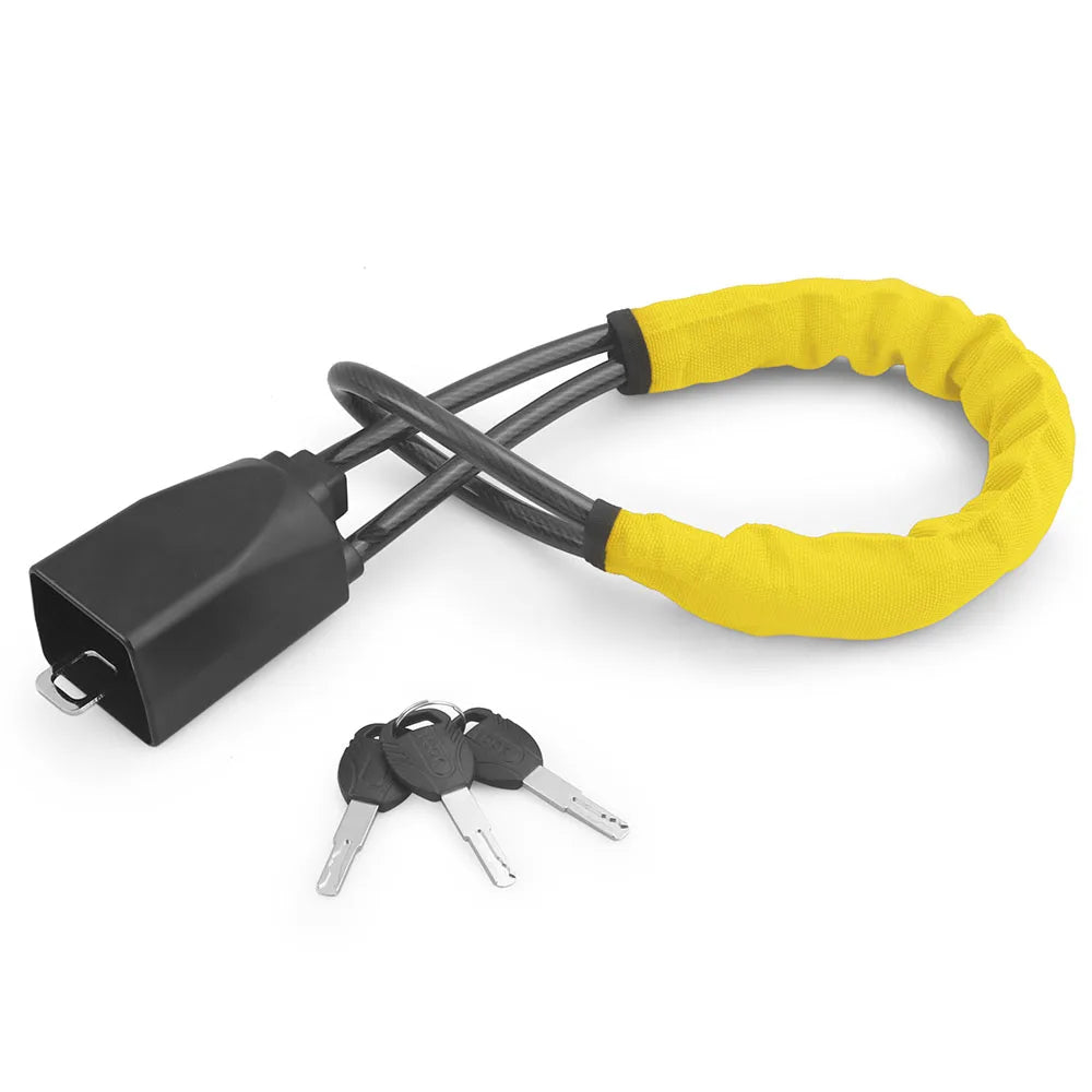 Bloccasterzo e cintura di sicurezza per auto – Cavo in acciaio rinforzato + 3 chiavi – Sicurezza per SUV, camion, auto